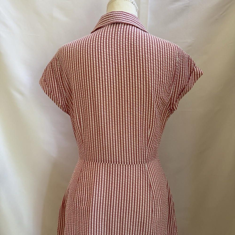 Vineyard Vines Pink and White Striped Strapless Tie-Front Dress - Picture 6 of 14